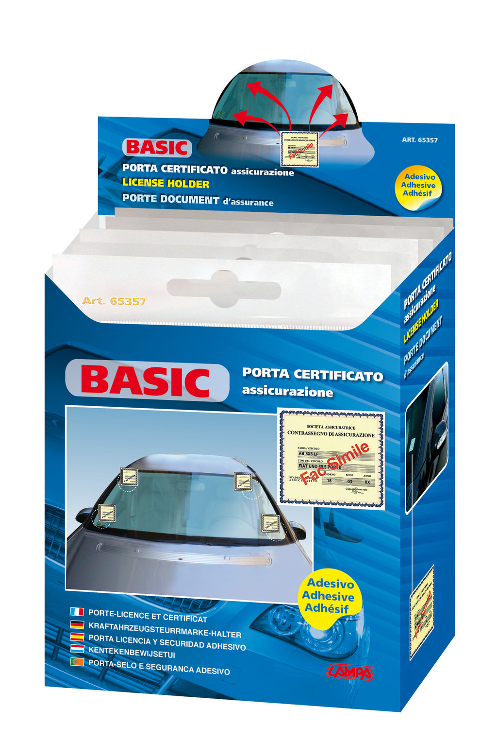 Basic, porta certificato adesivo