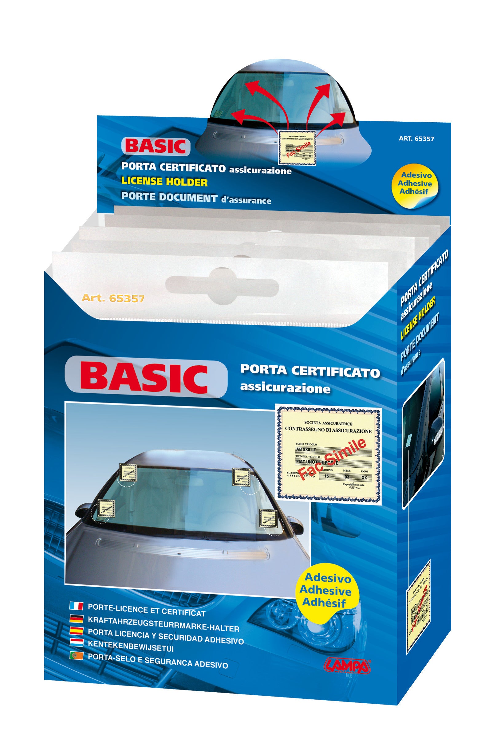 Basic, porta certificato adesivo