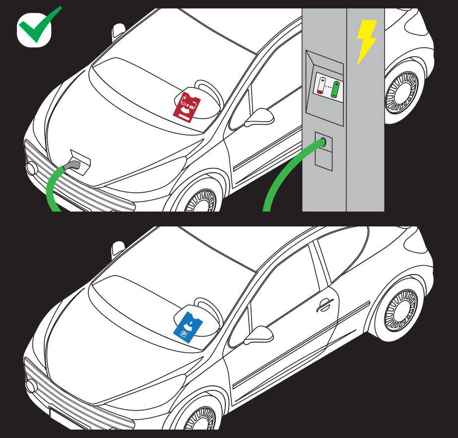 Park & Charge 2 in 1, Disco orario + Fine ricarica prevista