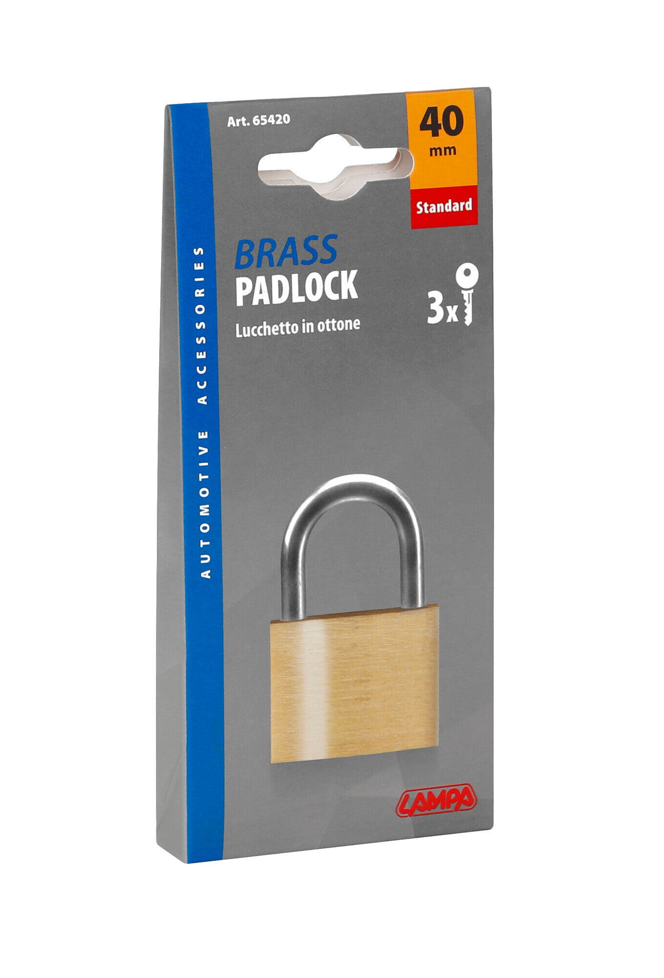 Standard, lucchetto in ottone - 40 mm