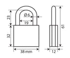 Standard, lucchetto in ottone - 40 mm