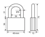 Standard, lucchetto in ottone - 50 mm