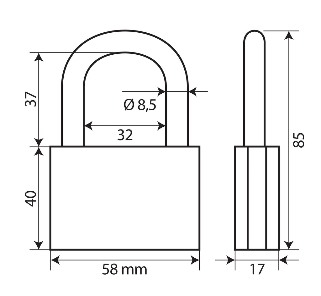 Standard, lucchetto in ottone - 60 mm