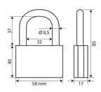Standard, lucchetto in ottone - 60 mm