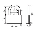Basic, lucchetto in ottone - 40 mm