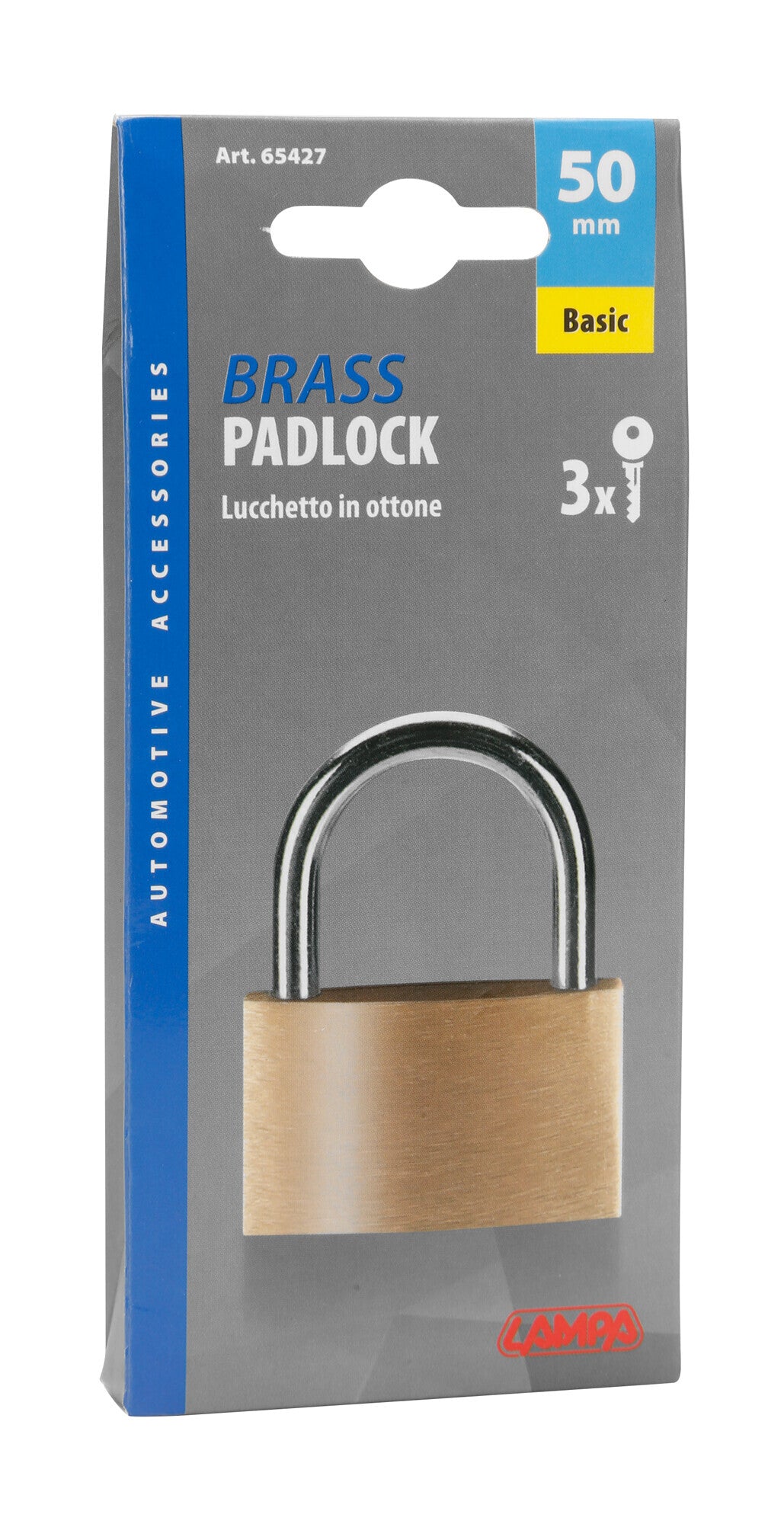 Basic, lucchetto in ottone - 50 mm