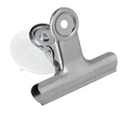 Set 2 clips in metallo con ventosa - L - 75 mm