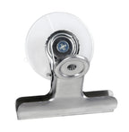 Set 2 clips in metallo con ventosa - L - 75 mm