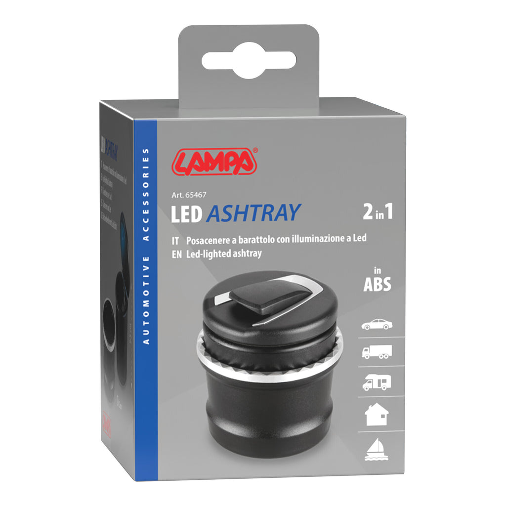 Posacenere a barattolo con luce a led