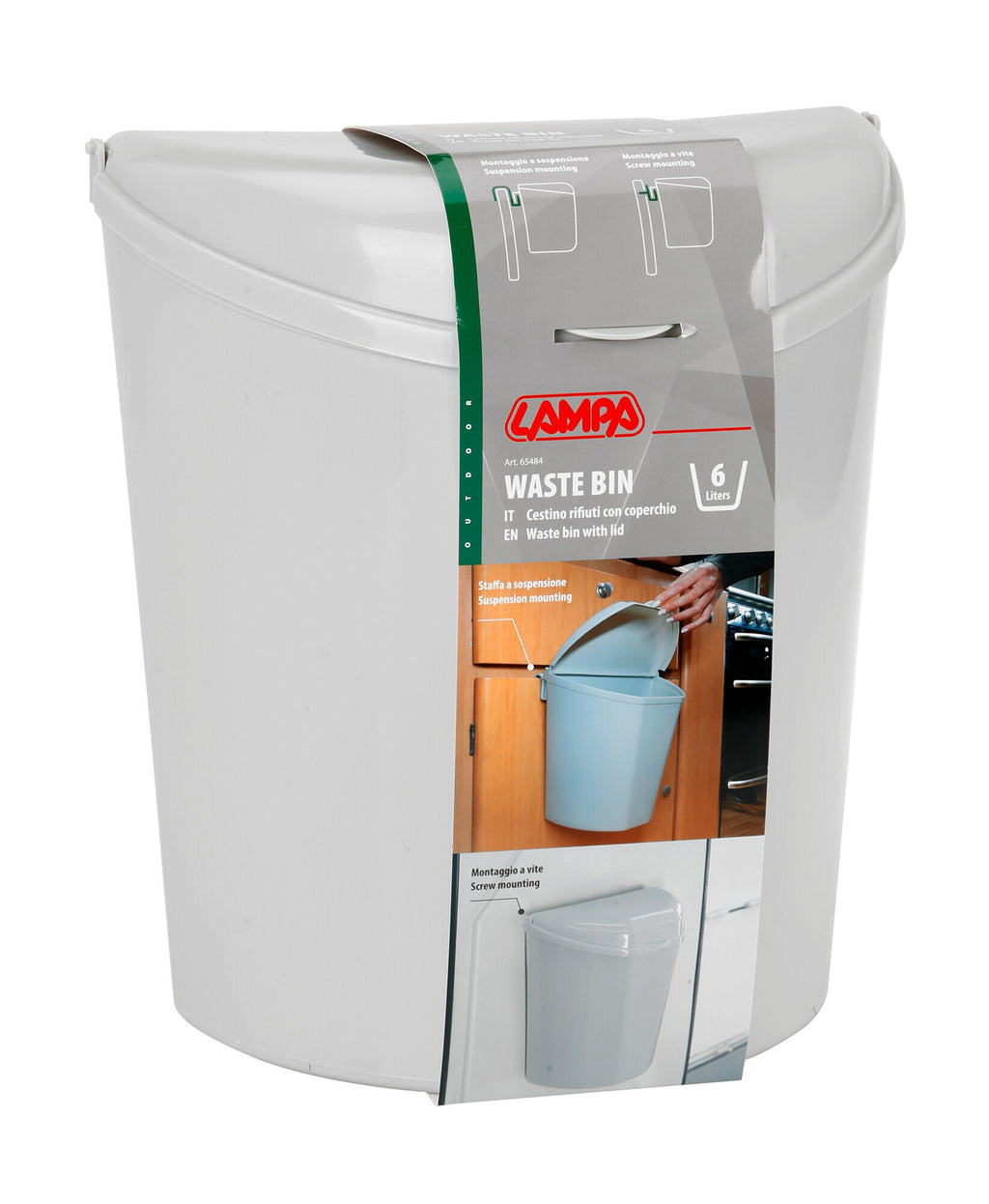 Cestino rifiuti con coperchio - 6 L