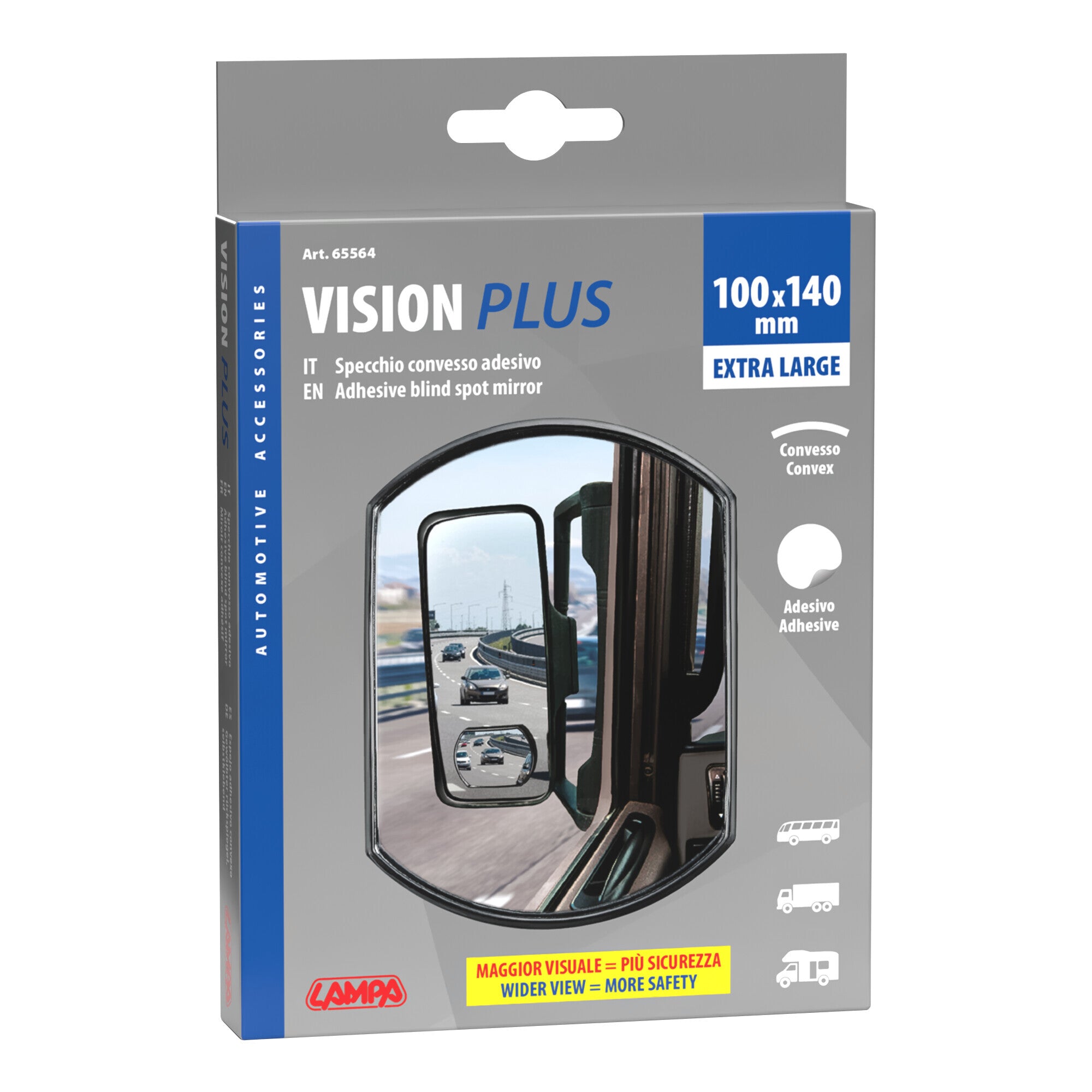 Vision plus,specchietto convesso adesivo