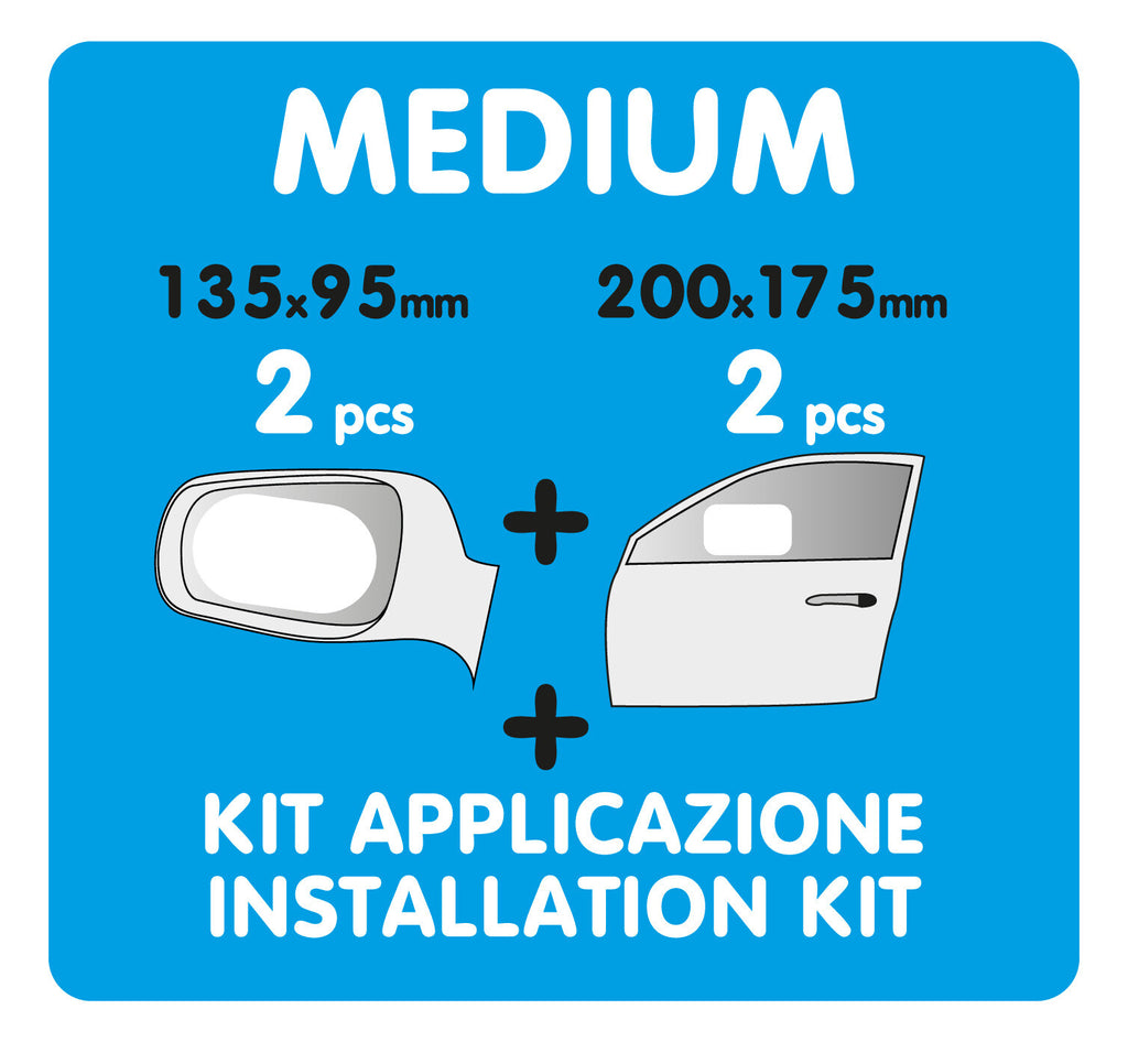 Clear-View, set 4 pellicole adesive con nano-tecnologia idrofobica - M - 135x95 mm