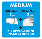 Clear-View, set 4 pellicole adesive con nano-tecnologia idrofobica - M - 135x95 mm