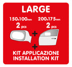 Clear-View, set 4 pellicole adesive con nano-tecnologia idrofobica - L - 150x100 mm