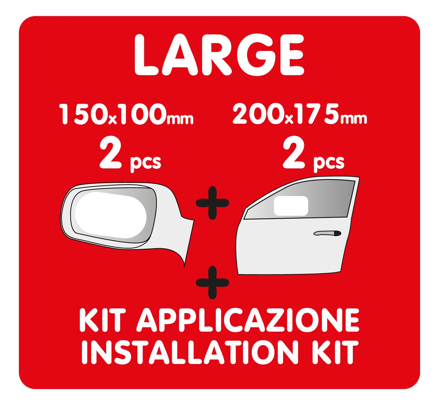 Clear-View, set 4 pellicole adesive con nano-tecnologia idrofobica - L - 150x100 mm