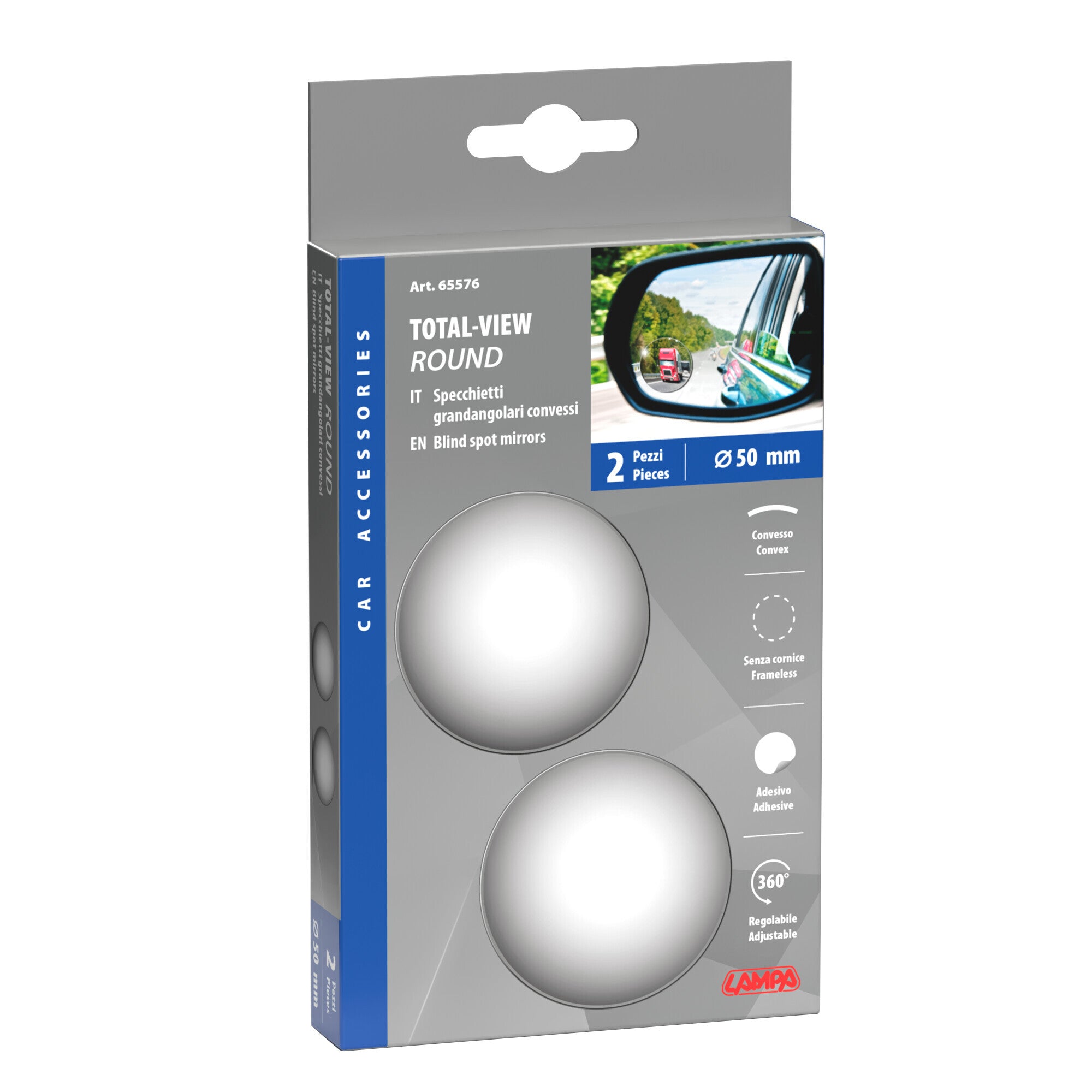 Total-View Round, specchietti grandangolari convessi