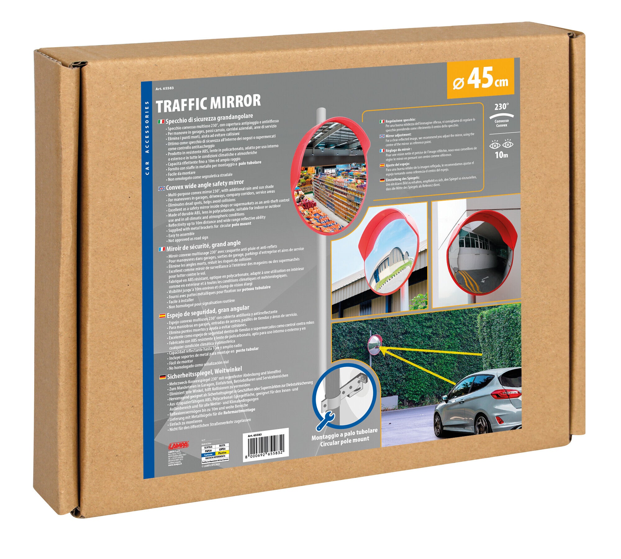 Traffic Mirror, specchio di sicurezza, grandangolare 230° - Ø 45 cm