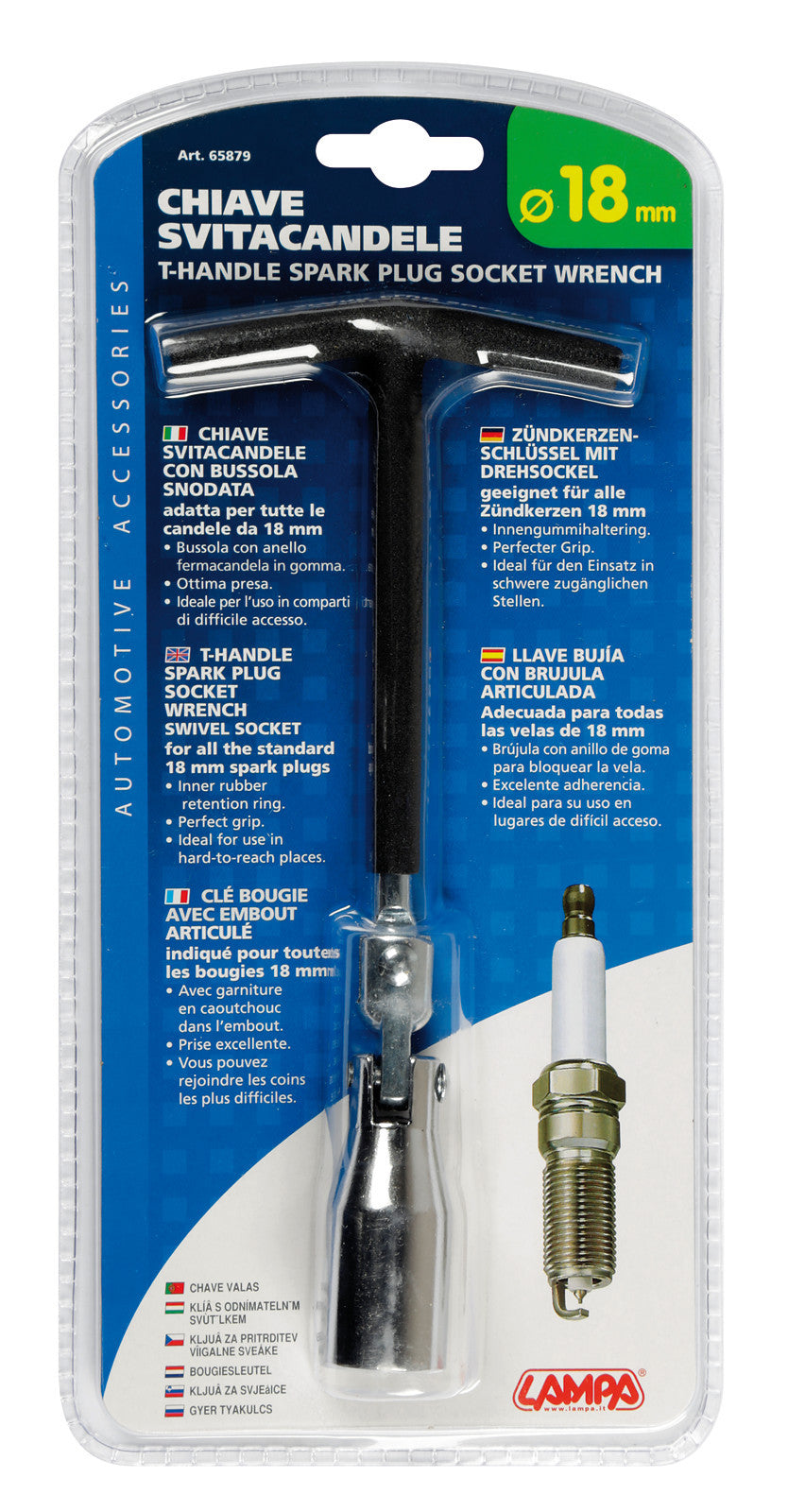 Chiave svitacandele snodabile - 18 mm