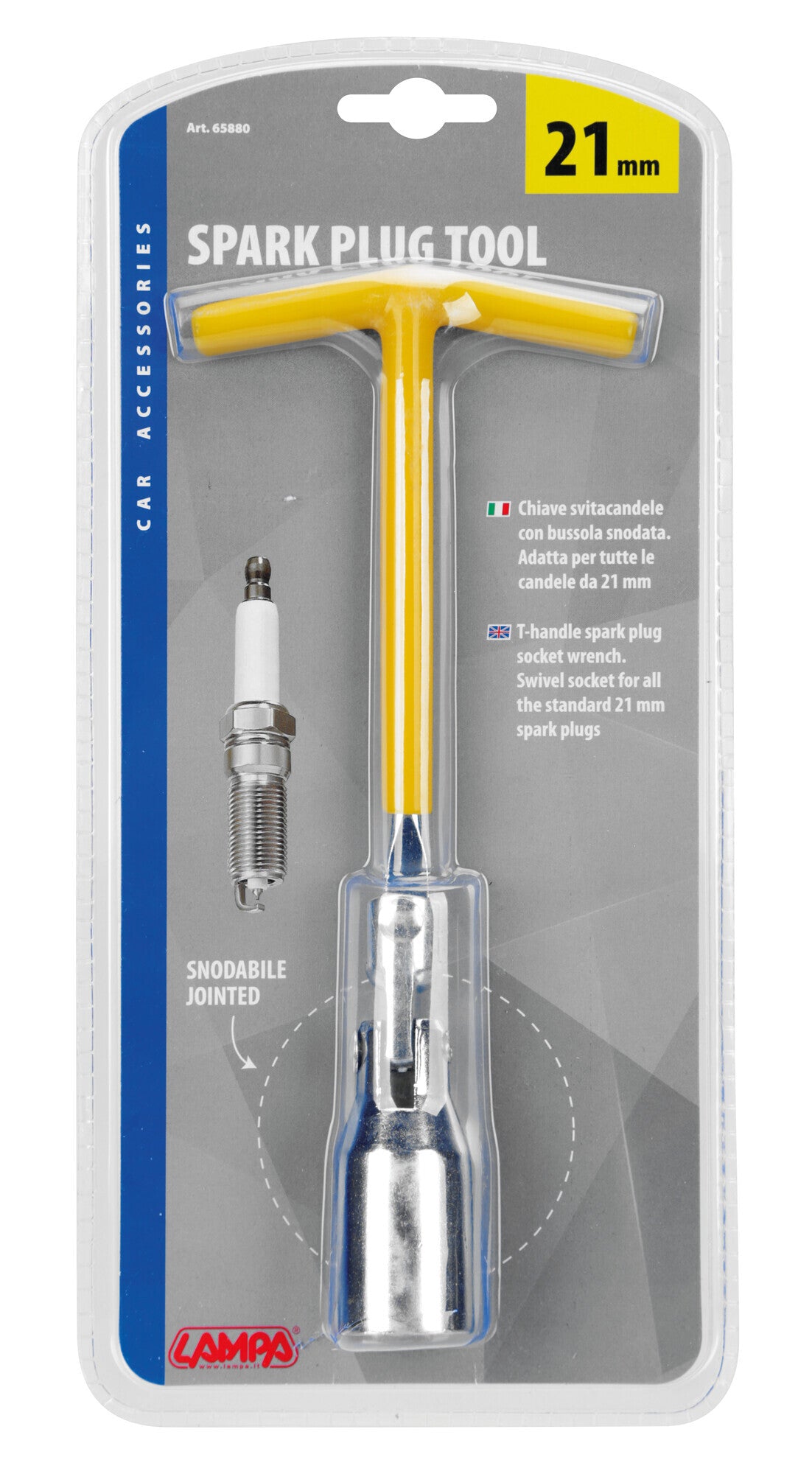 Chiave svitacandele snodabile - 21 mm