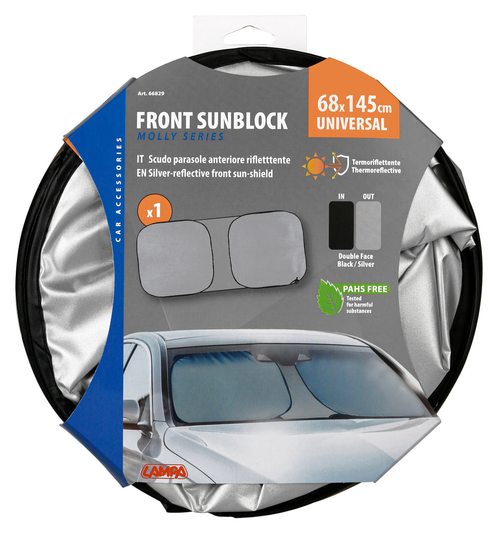 Molly Sunblock scudo parasole anteriore a doppia molla - 145x68 cm