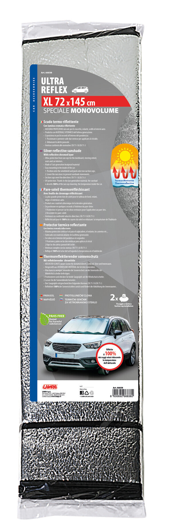 Ultra-Reflex XL monovolume, scudo parasole - 145x72 cm