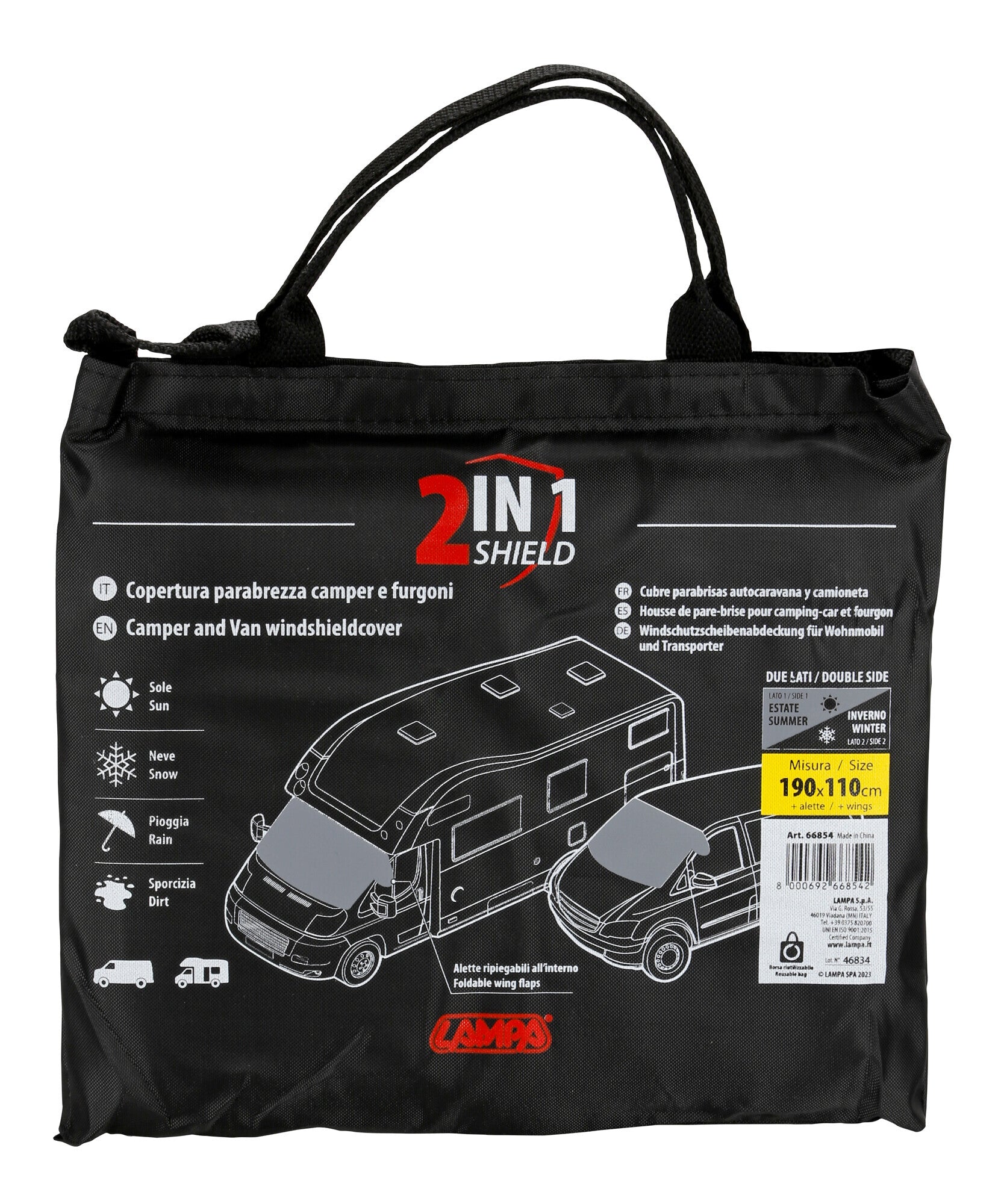 Copertura parabrezza camper e furgone - 190x110 cm