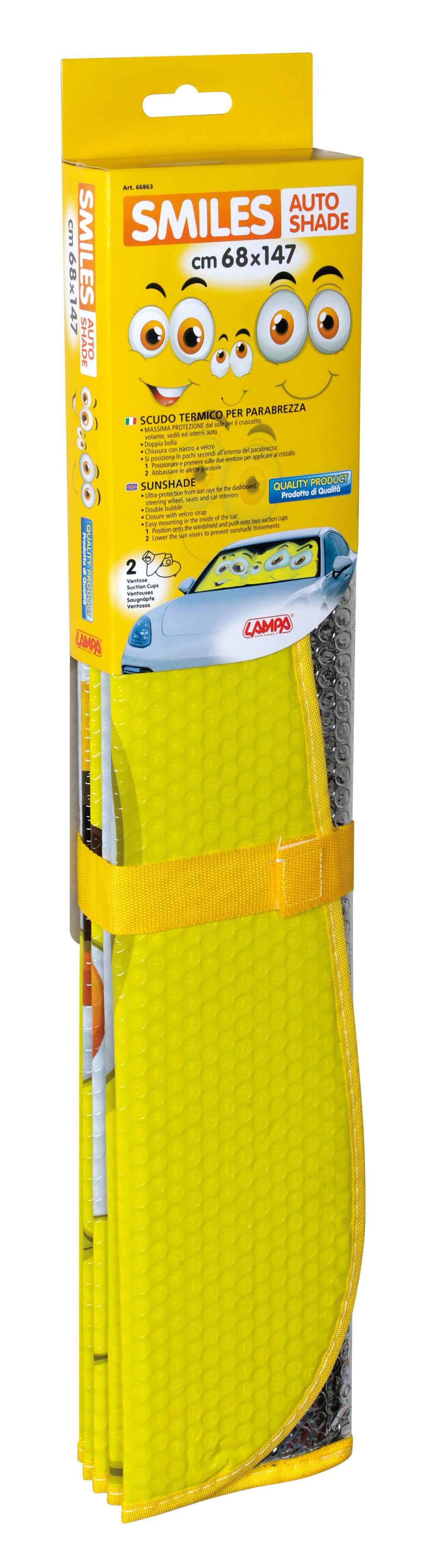 Scudo termico per parabrezza - 68x147 cm - Smiles