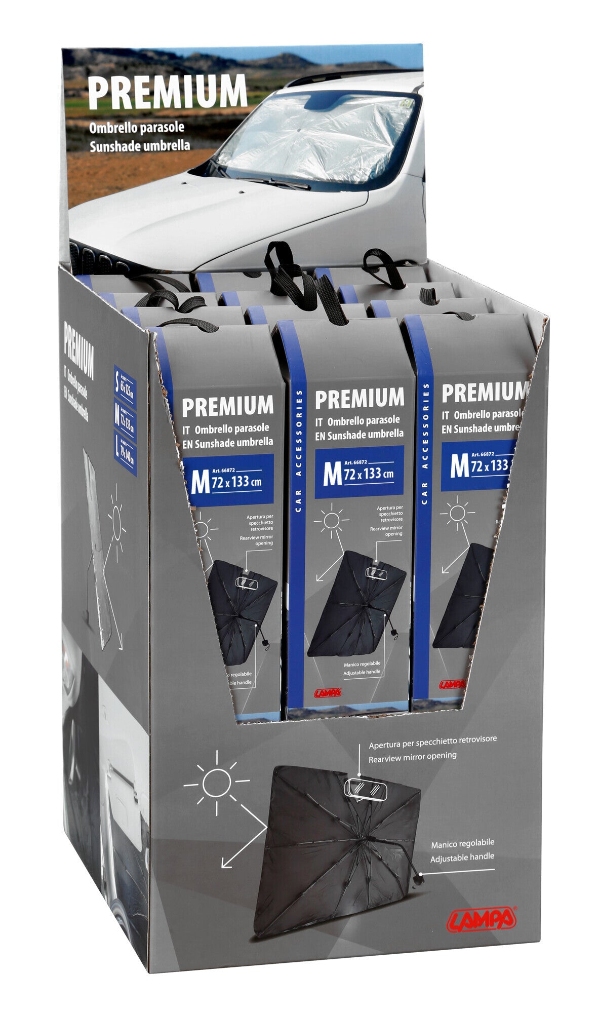 Premium, ombrello parasole - M - 72x133 cm