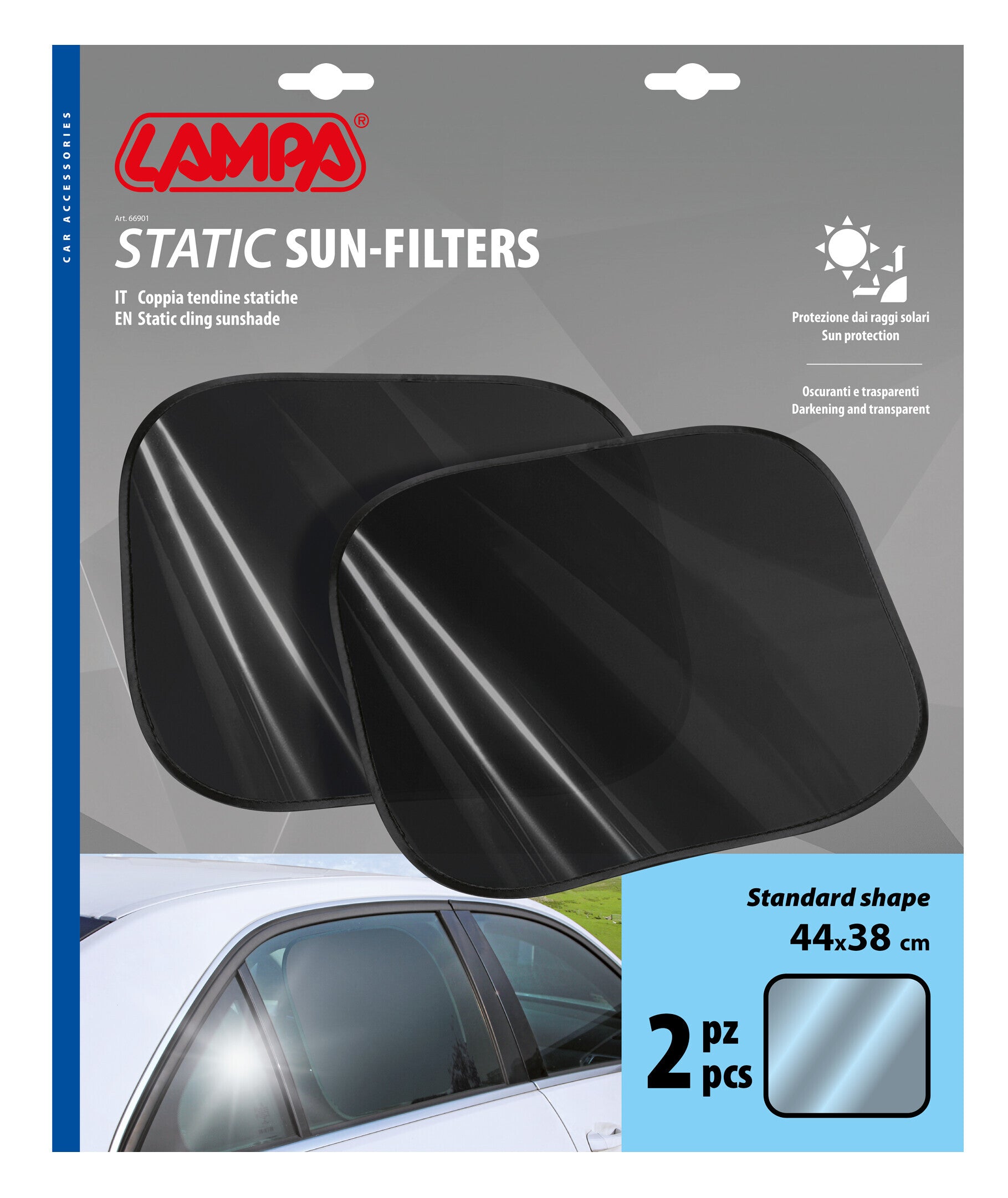 Sun Filter, coppia tendine statiche oscuranti e trasparenti - 44x38 cm