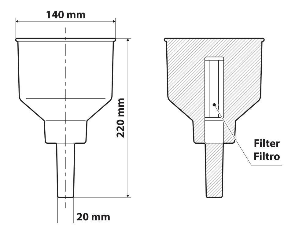 Clean-Fuel, imbuto con filtro separatore