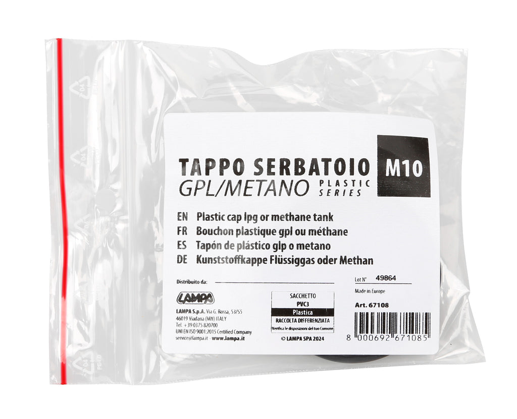 Tappo in plastica per GPL o gas - M10