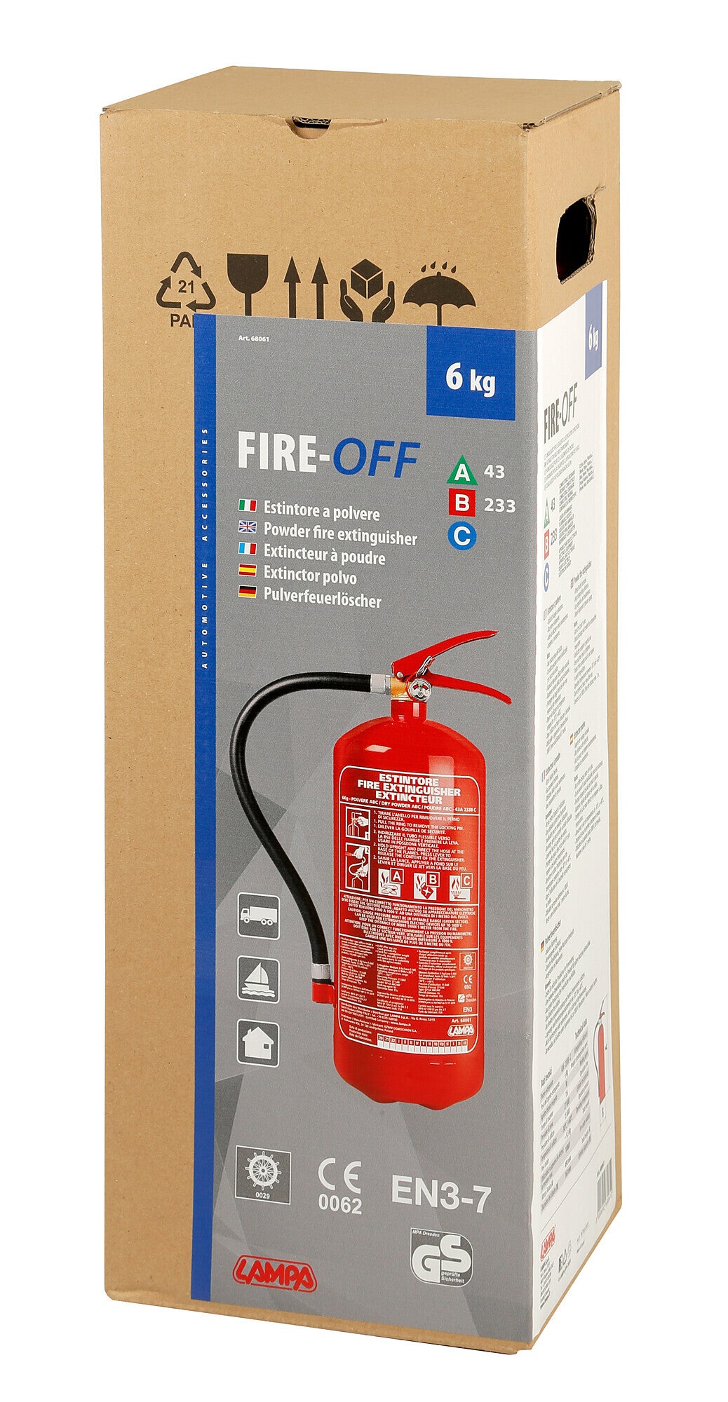 Fire-Off, estintore a polvere, 6 Kg