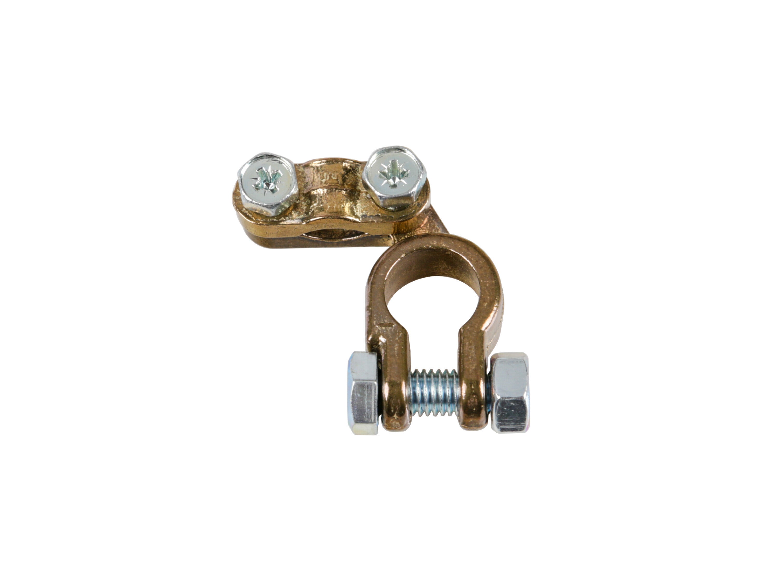 Morsetto batteria rinforzato; fissaggio cavo a piastrina - max cavo Ø 35 mm² - Polo negativo