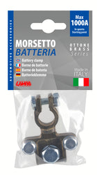 Morsetto batteria pesante; fissaggio cavo a capocorda su vite - foro capocorda Ø 8/10/8 mm - Polo positivo