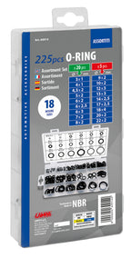 O-Ring, assortimento 225 pz, 18 misure