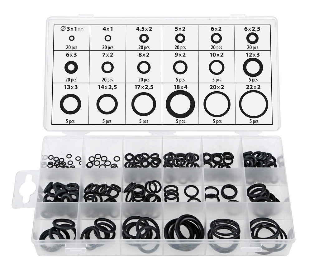 O-Ring, assortimento 225 pz, 18 misure