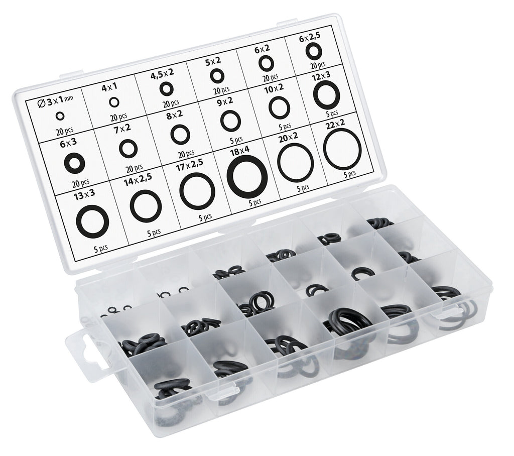 O-Ring, assortimento 225 pz, 18 misure