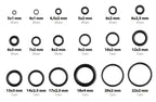 O-Ring, assortimento 225 pz, 18 misure