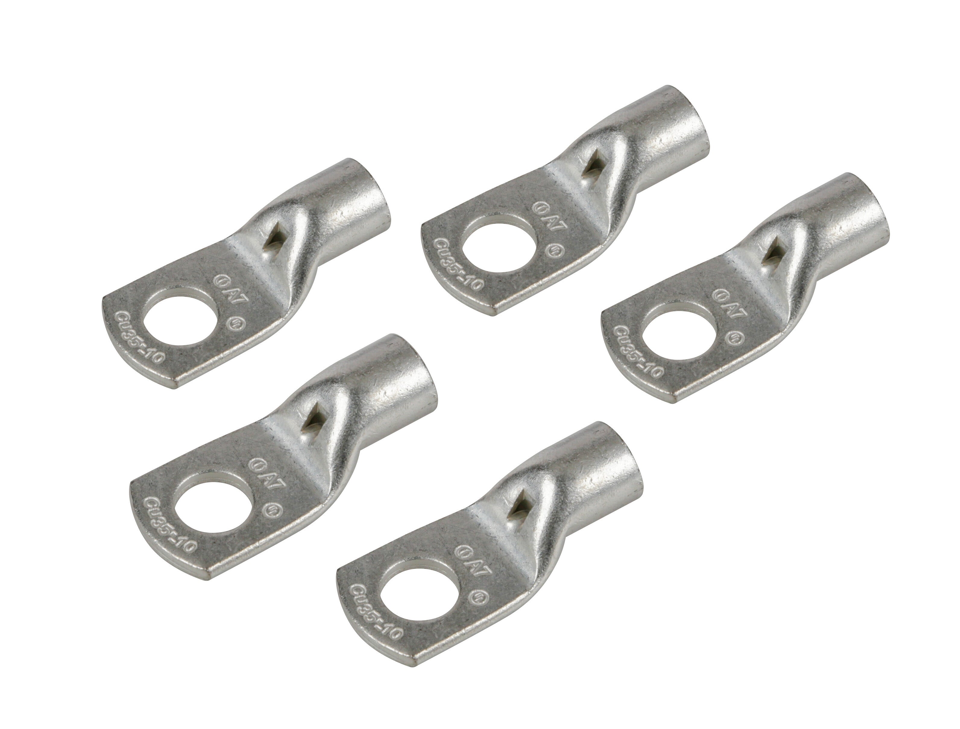Set 5 pz capicorda da graffare in rame stagnato - sezione 35 mm² - foro 10 mm