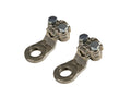 Set 2 pz capicorda di potenza in ottone nichelato, con fissaggio cavo a piastrina - Sezione 35 mm², foro 10 mm
