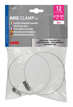 Fascette stringitubo in acciaio inox - set 2 pz - ↔ 12 mm - Ø 78-101 mm