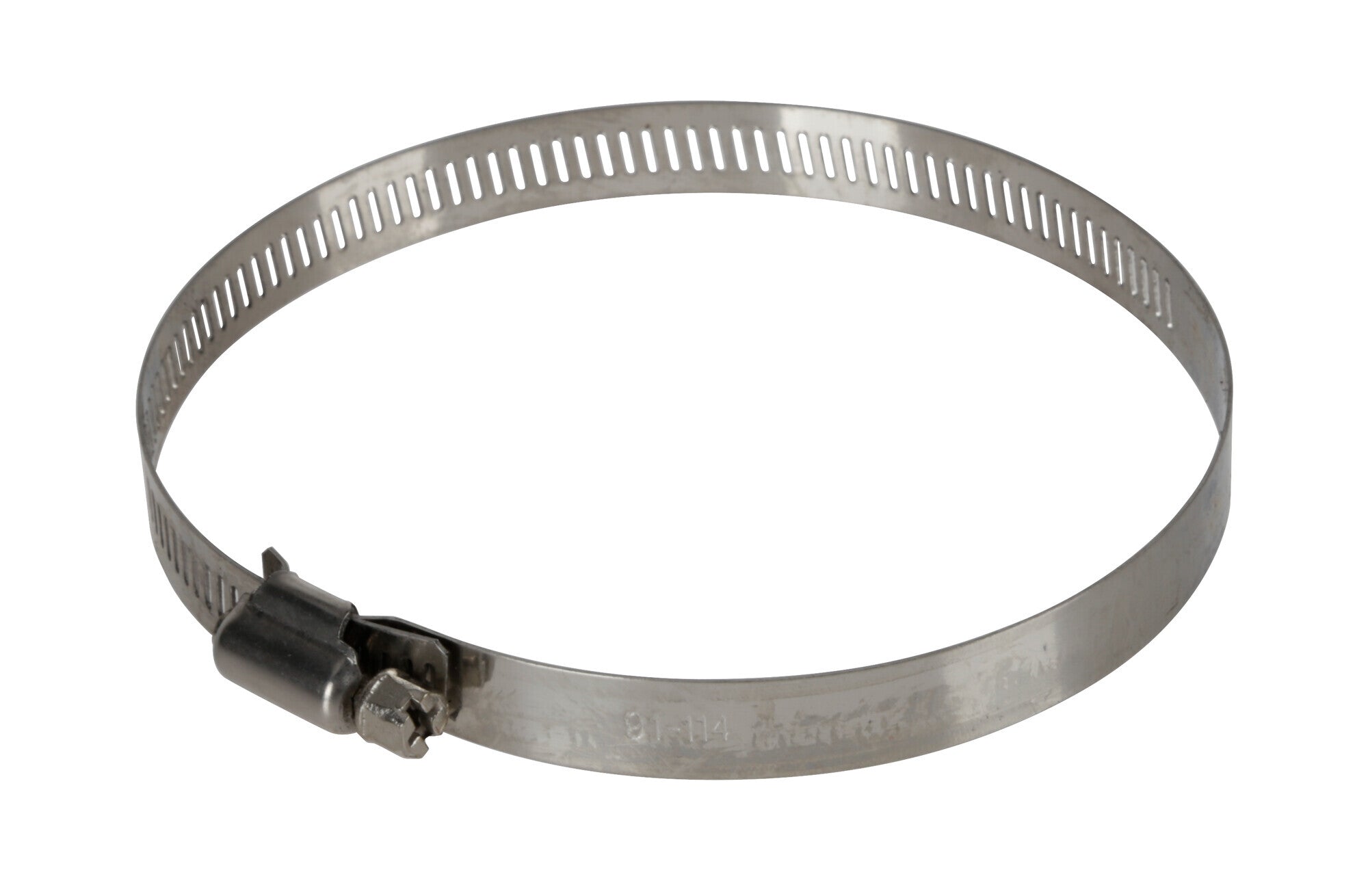 Fascetta stringitubo in acciaio inox - ↔ 12 mm - Ø 91-114 mm