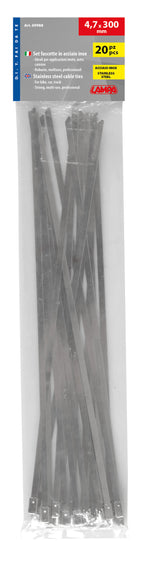 Fascette in acciaio inox, set 20 pz - 4,7x300 mm
