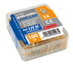 Set 100 micro fusibili lamellari, 12/32V - 5A