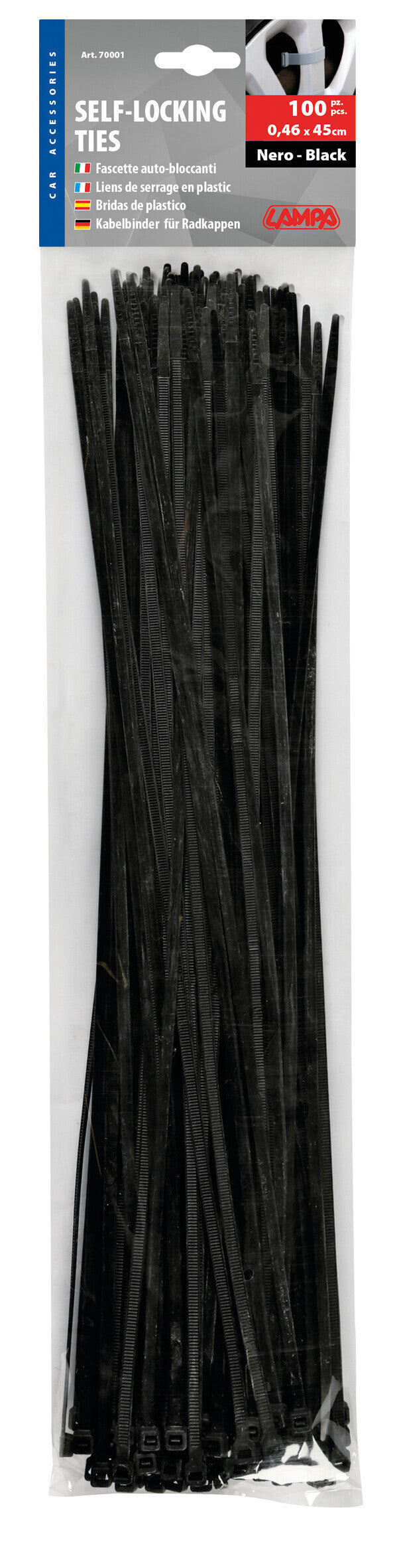 Fascette fermacavo 100 pz - 45 cm - Nero