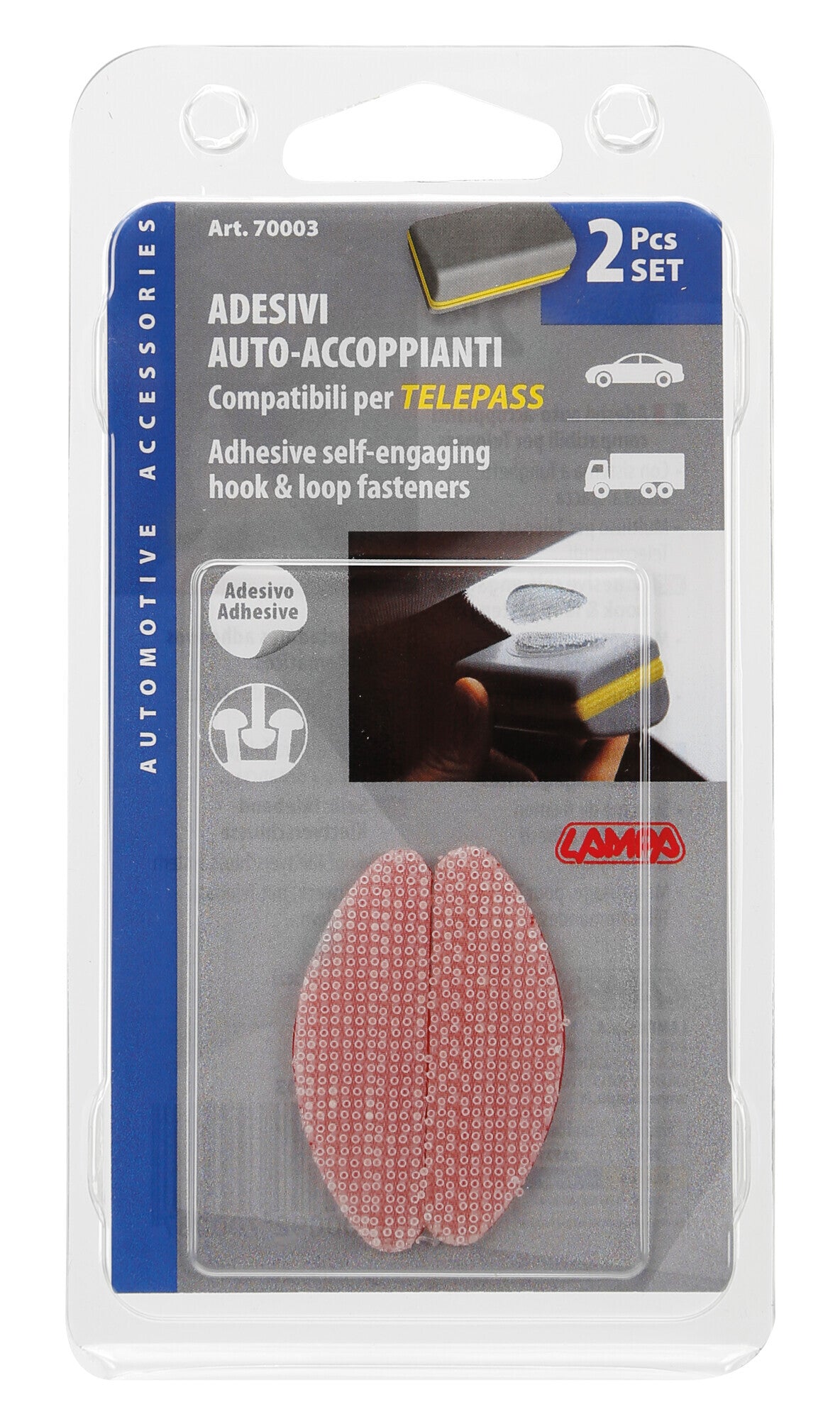 Adesivi con sistema attacca/stacca, set da 2 pz