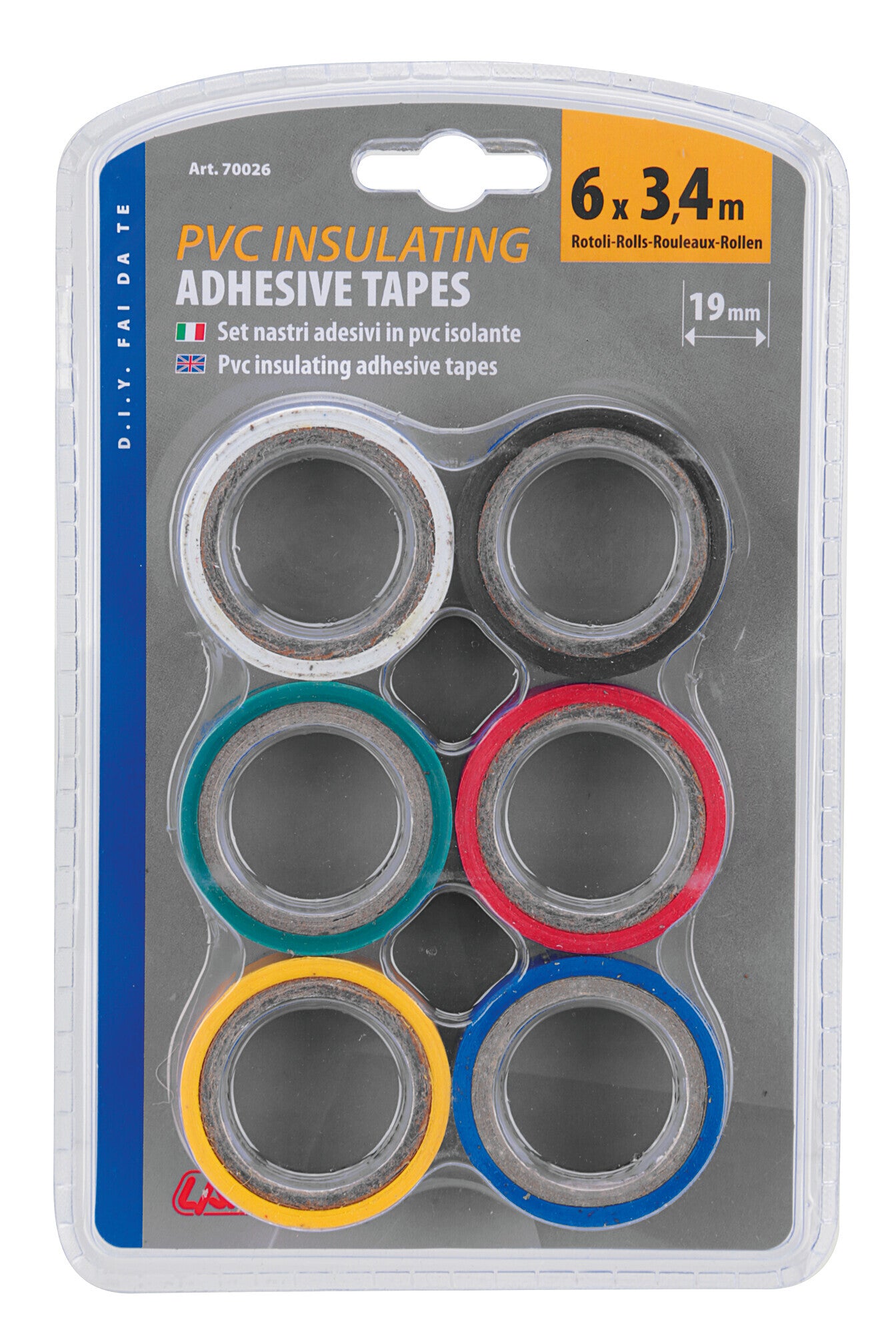 Nastri adesivi isolanti in pvc standard, set 6 pz
