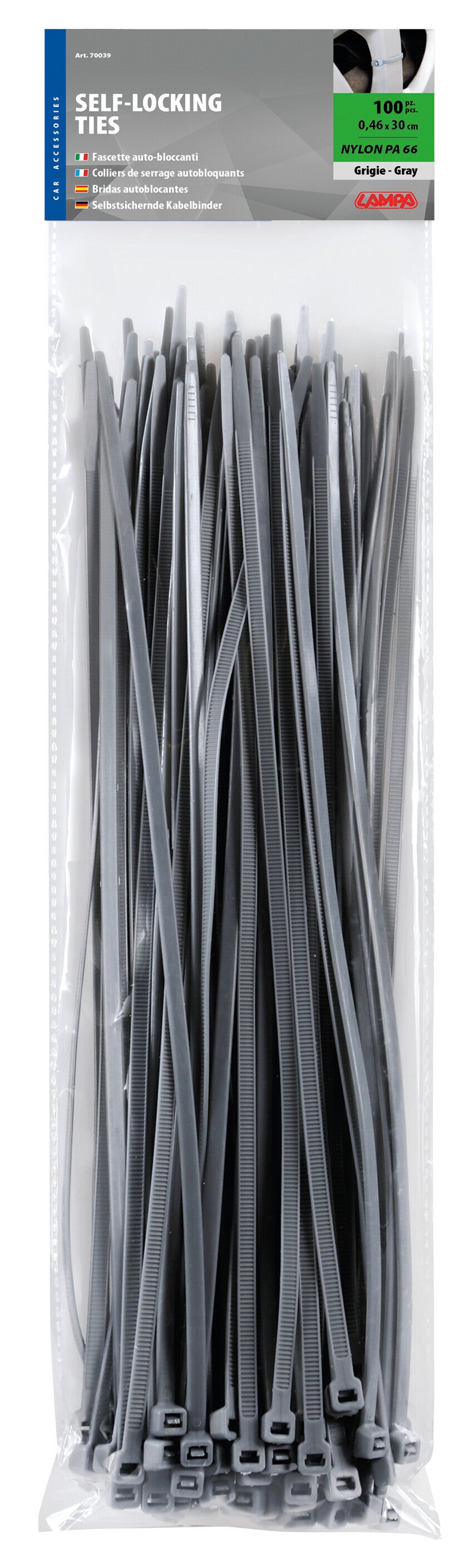 Fascette fermacavo 100 pz - 30 cm - Grigio
