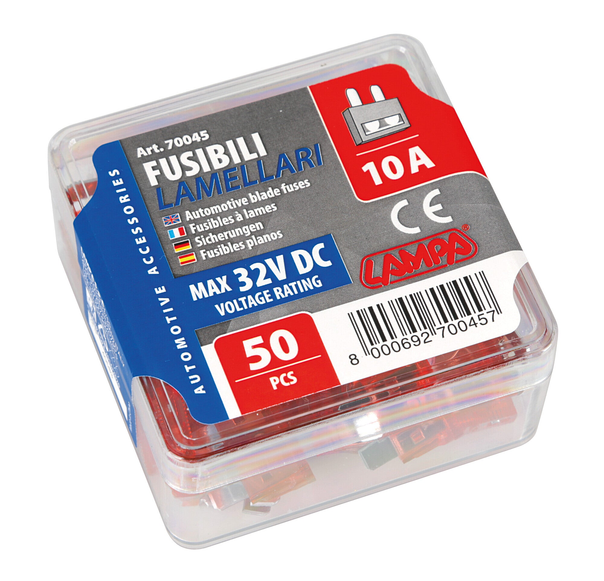 Confezione 50 fusibili lamellari, 12/32V - 10A