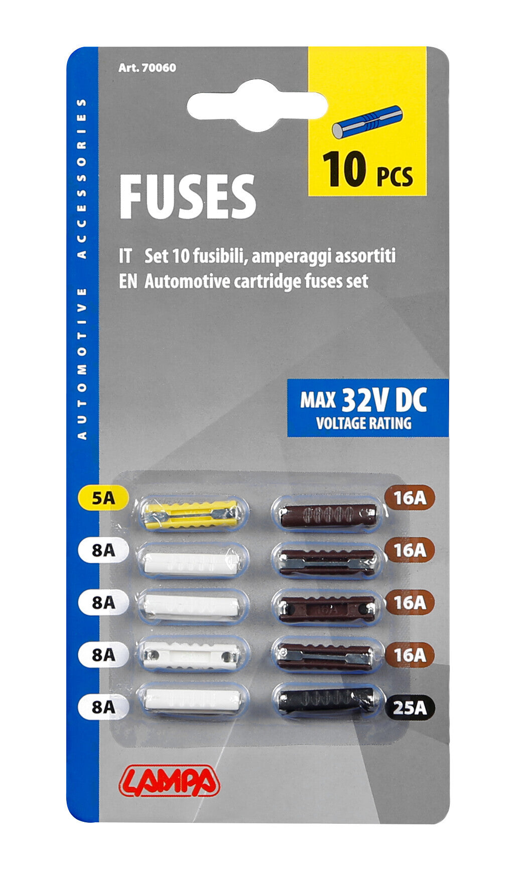 Set 10 fusibili assortiti, 12/32V